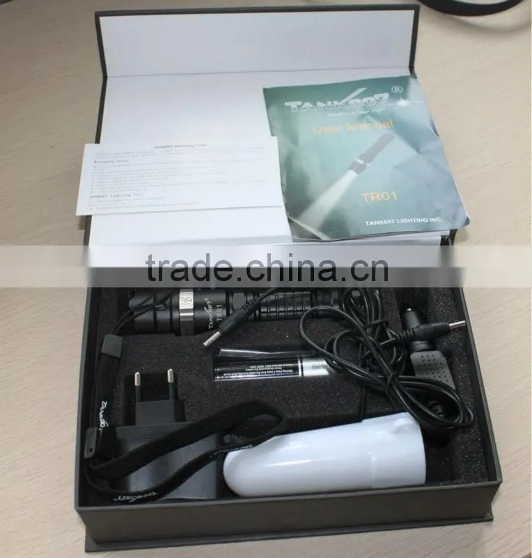 Led camping flashlight performed with 1*18650li-ion battery TANK007 TR01