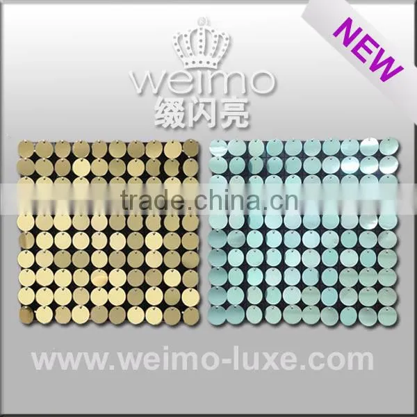 2014 new sequin disc PVC panel for cafe wall decor