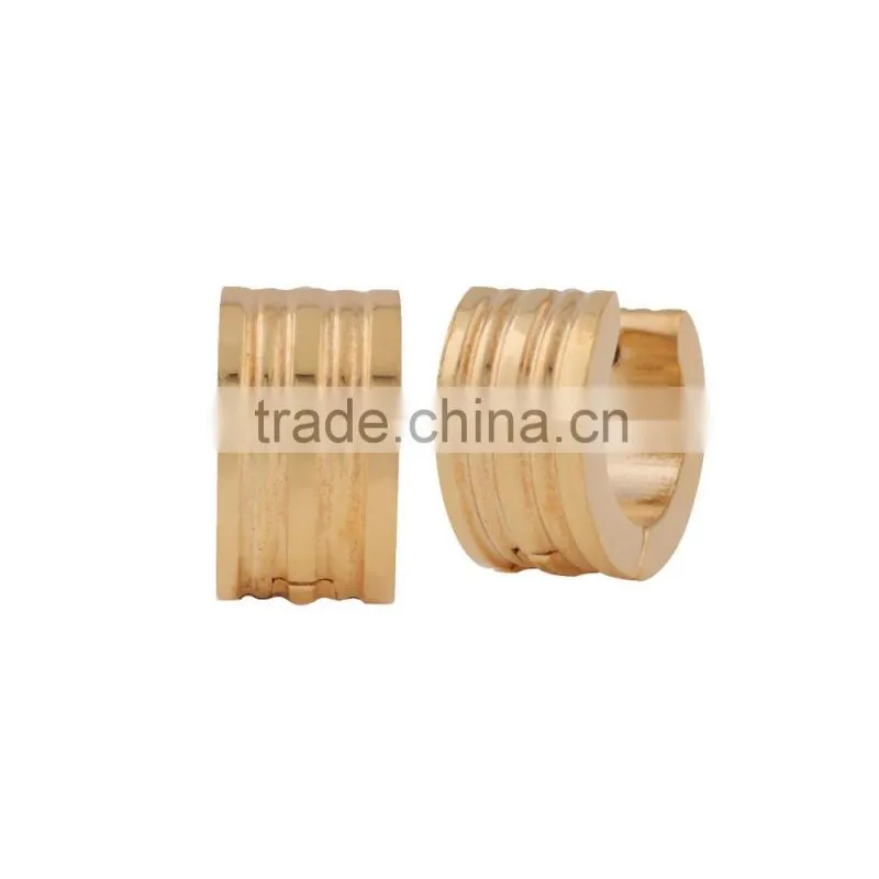 Shiny fashion hot selling Women's Gold Stainless Steel Huggie Hoop Stud Earring