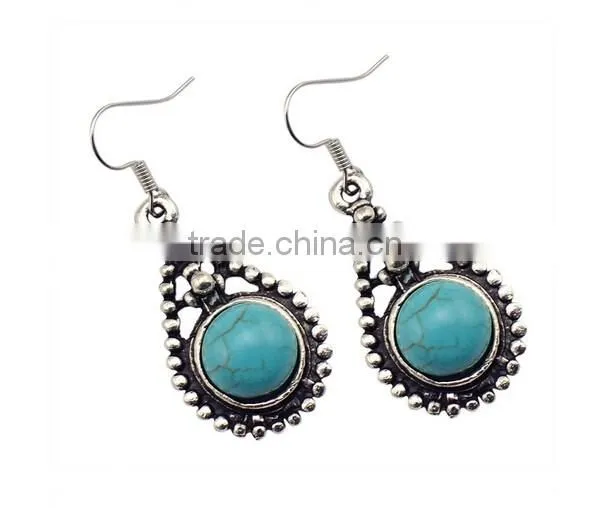 New Arrival Charming Water Drop Turquoise Drop Earrings Fashion Jewelry