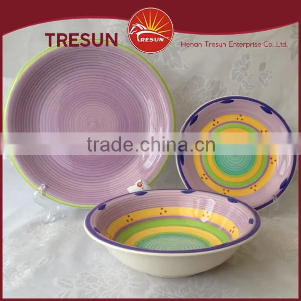 colorful/beautifual round shape high quality handpainted 18pcs dinnerset/dinner ware/tableware