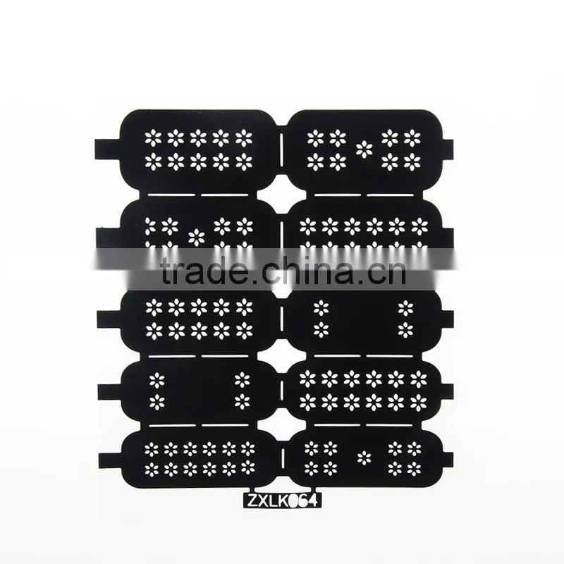 heart to feel private label hollow stencil nail sticker for girls