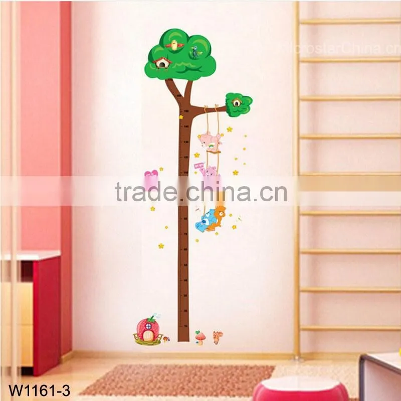 Cute cartoon characters Kids height measuring Wall Stickers Boy Girl Growth Chart