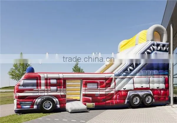 Customized Fire Truck Adult Inflatable Slide