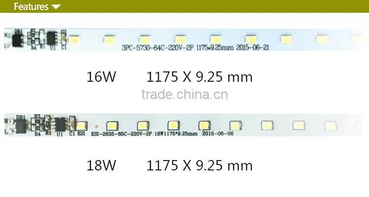 PF>0.95! 16W 18W AC 220V no driver LED PCB Board for led tube light 5730 SMD LED module