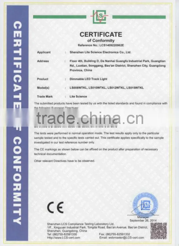 AU standard IC from USA 12w COB LED track light with Rubycon capacitor