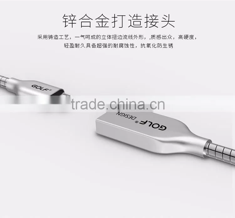 Zinc alloy metal port USB data cable for android, high end and factory price zinc alloy material