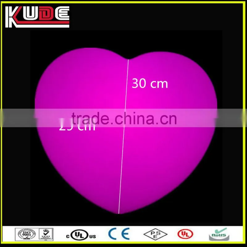 rohs approved new arrival plastic LED illuminated heart for wedding ceremony