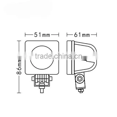 LED headlight Factory Directly Wholesale 2 inch 10W square Mini Size LED Work Light