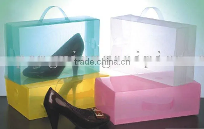 clear plastic color shoe box