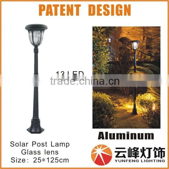 aluminum high lumen 13 LED solar gate post light solar gate lights solar wall top lamp