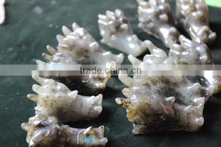 Natural Rock Quartz Crystal Dragon Skull / Carved Crystal Dragon Head