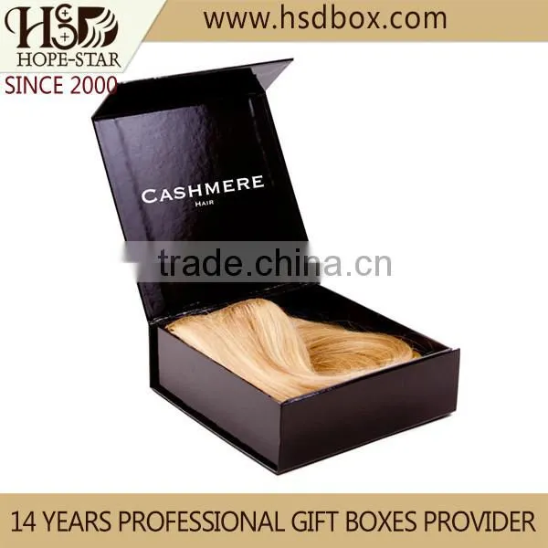 custom personalized kraft paper hair extension box wholesale hair extension packaging box with window