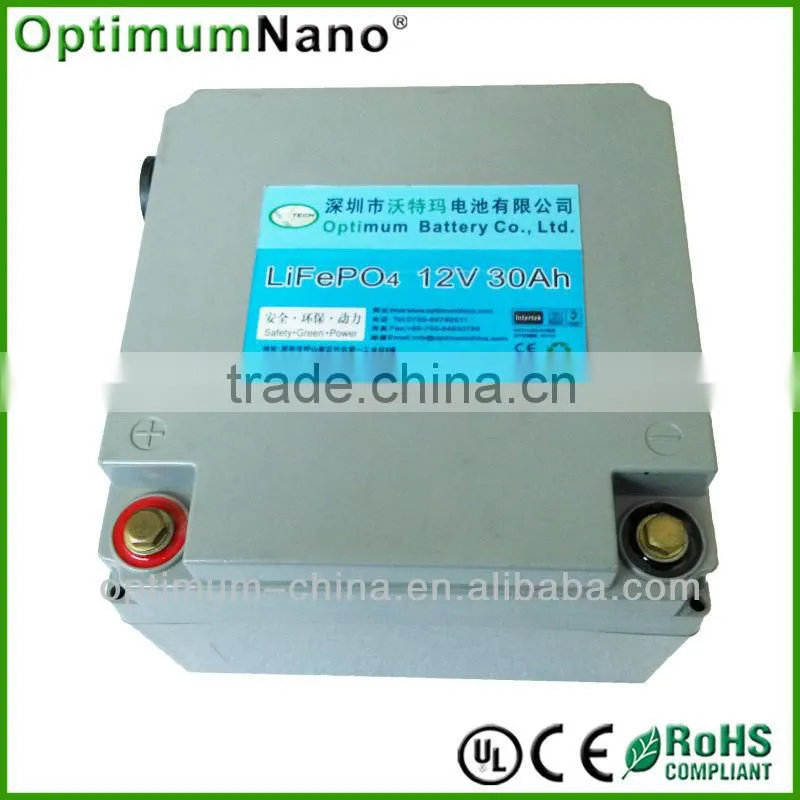 hot sell rechargeable 12v 30ah lifepo4 battery for caravan