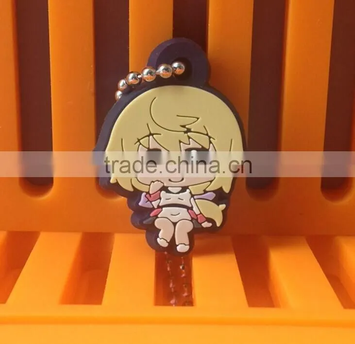 promotion keychain/cheep rubber key chain/cartoon keyring