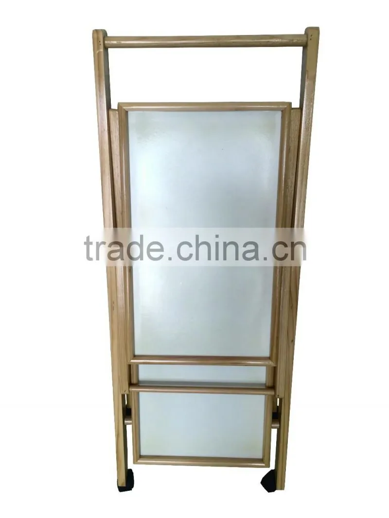 2 tiers storage pine wood hotel trolley room service cart