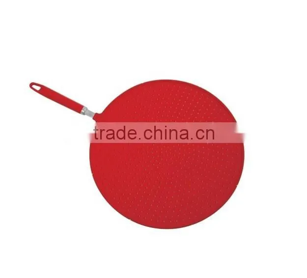 Food Grade Silicone Spill Stopper, splatter guards, 13.5" Silicone Splatter Screen. Color Red