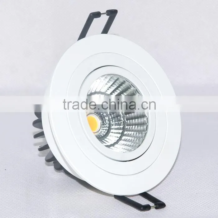 white color downlight led 10w Triac dimmable 7W 9W LED COB round downlight 230v