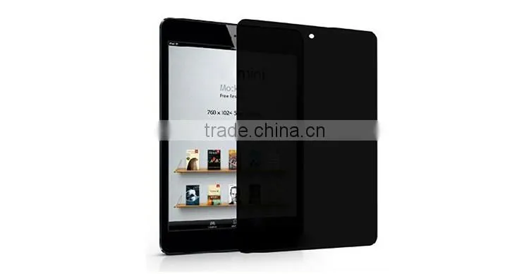 Professional premium tempered glass privacy screen protector for ipad mini 2/3