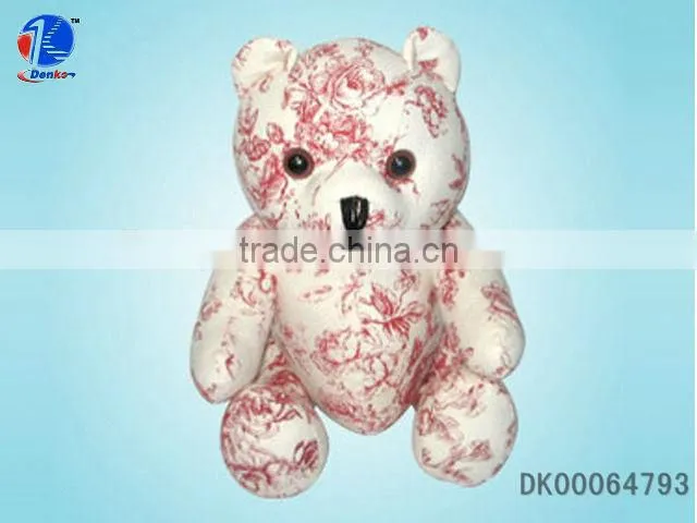 9" Printed Fabric Craft Stuffed Toy Animal Rabbit PP Cotton Filled