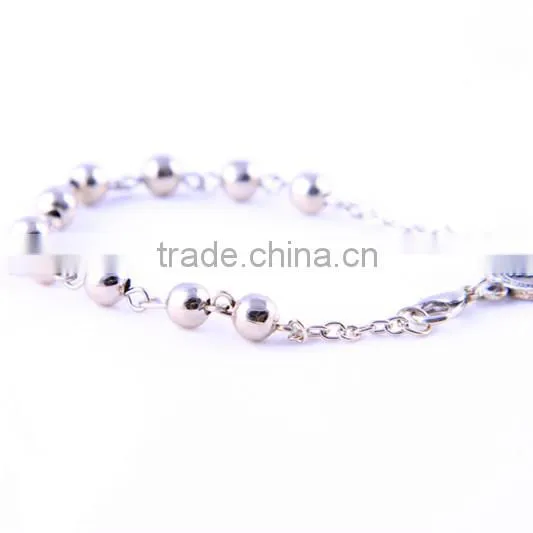 Jerusalem Round Silver Bead Catholic Rosary