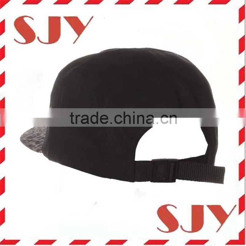 Custom Made Leopart Suede Flat Bill 5 Panel Baseball Cap