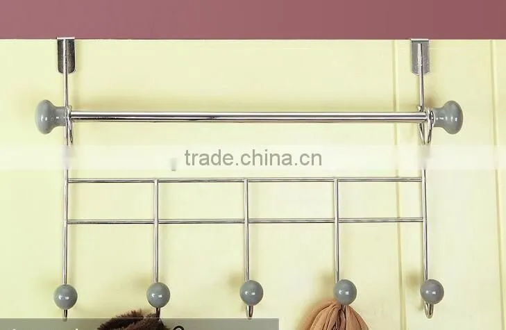 metal over the door hanging hooks with ceramics knob