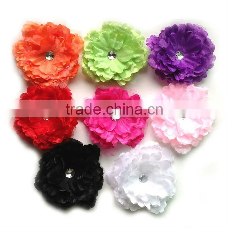 2014 Top Quality Bridal Hair Flower Artificial Elegant Gauze Peony Hair Flower Clip
