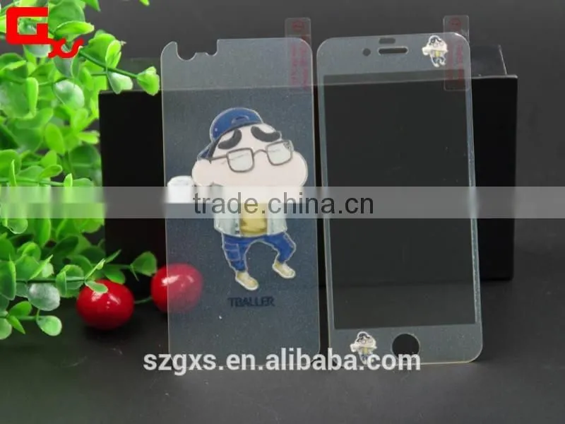 Doraemon and Crayon Shin-Chin color cartoon pictures on the glass screen protector for iphone 6S