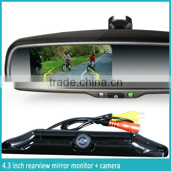 GERMID bluetooth car interior rear view mirror auto-dimming with microphone backup camera display