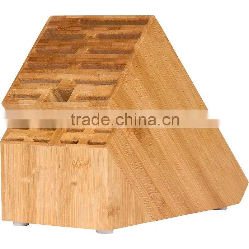 20 Slot Bamboo Universal Knife Block or Holder Without Knives