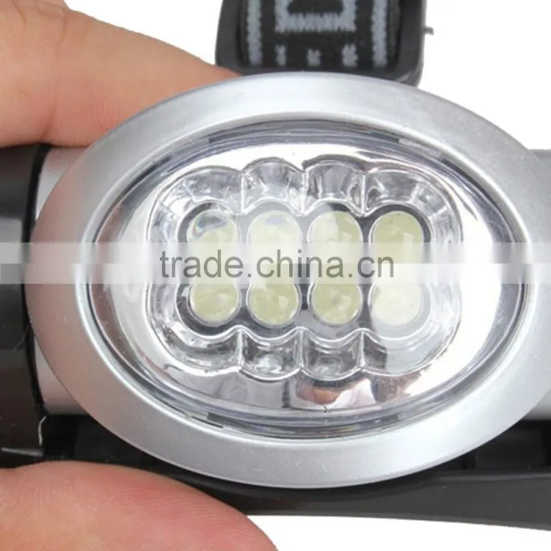 Super Bright 8 LEDs Headlamp 3 Mode Energy Saving Outdoor Sports Camping Fishing Head Lamp Flashlights
