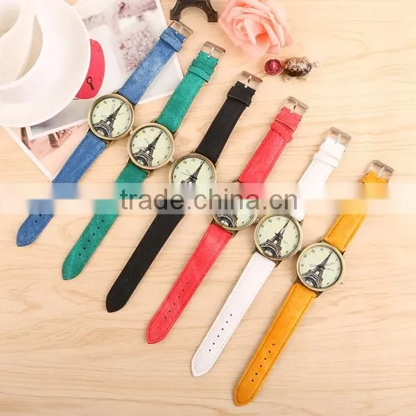 Wholesale Newest Retro Canvas Tower Watch Design