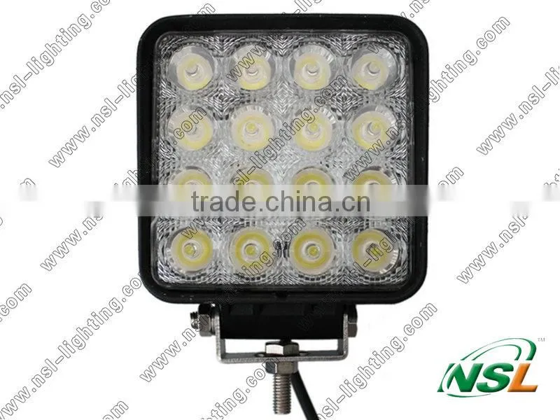4 inch Square Auto 48W LED Work Light 12V 24V EMC Car Truck 4X4 SUV 4WD Marine Offroad Driving Fog Light IP67,ROHS,CE