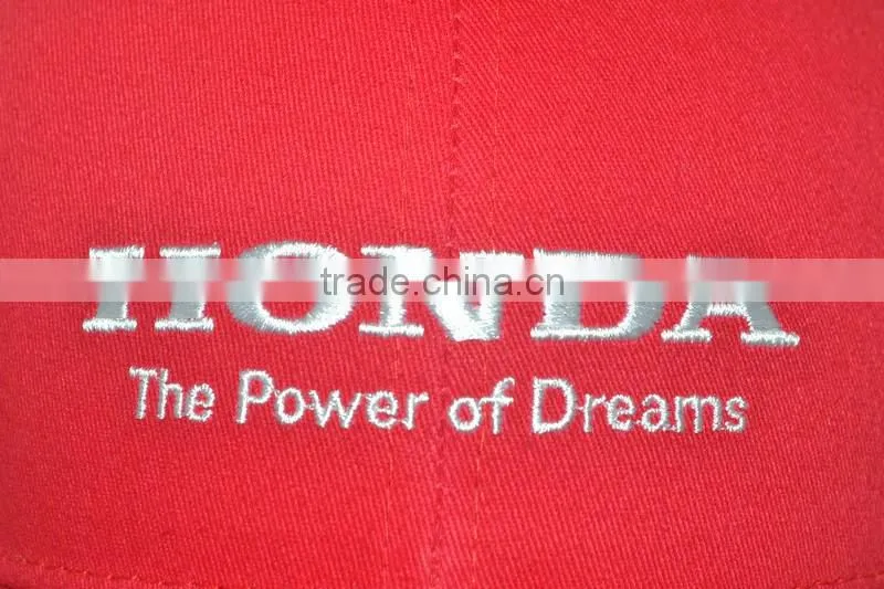 Guangzhou hat factory professional custom 100% cotton white/red promotional baseball cap