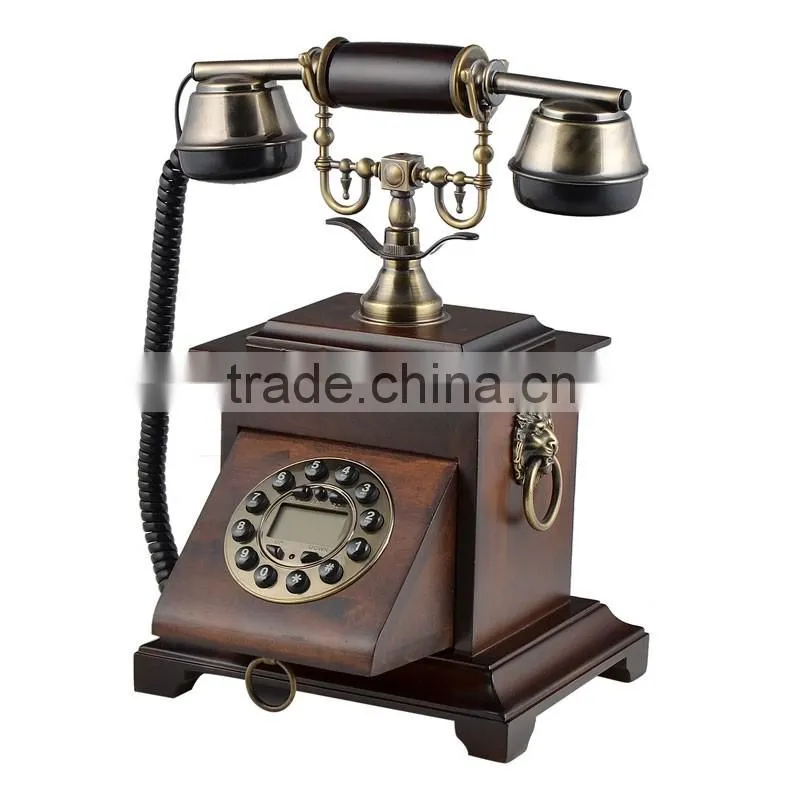 Wooden Decorations corded telephone vintage home decor