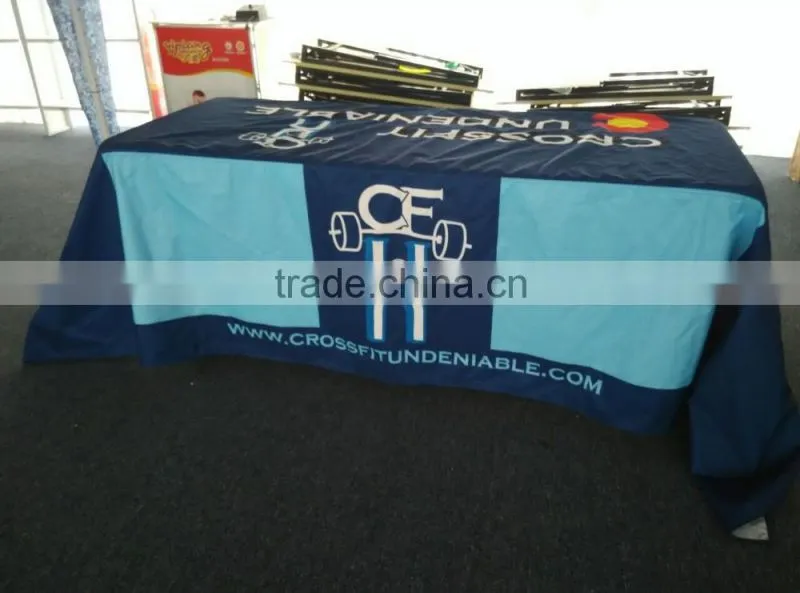 Customized size digital printing draped Table Cloth advertising