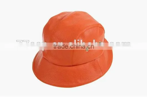 Black Leather Bucket Hat