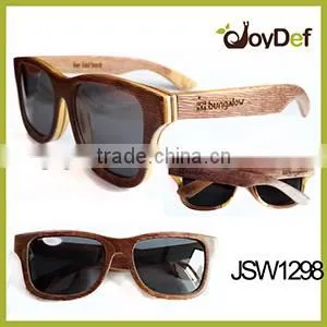 Newest design Bamboo Sunglasses with PC frame Wooden sunglasses Spring Arms small order