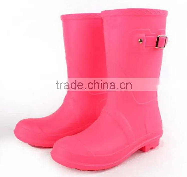 2015 buckle colourful clear pvc women cheap plastic rain boots