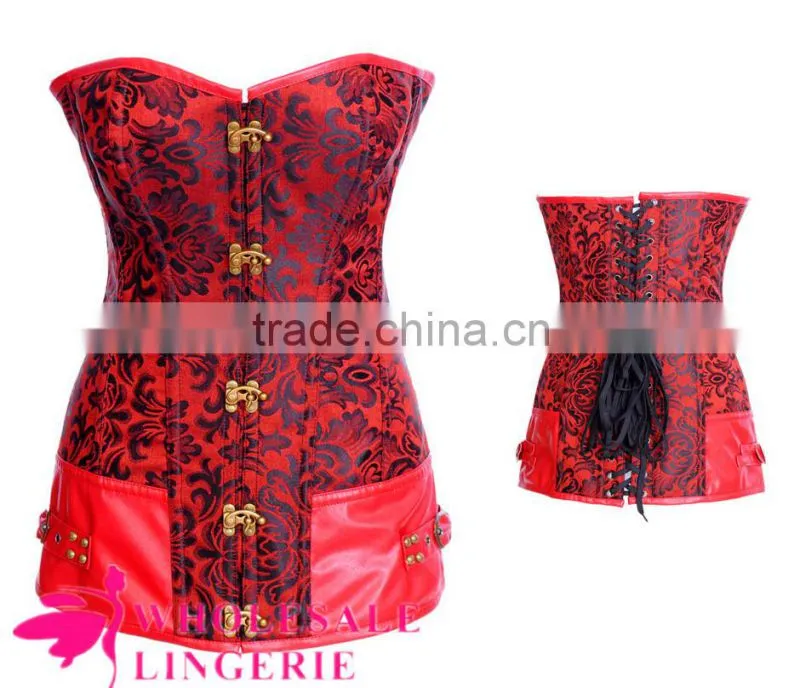 HOT hot steel boned corset sexy red mature corset for sale