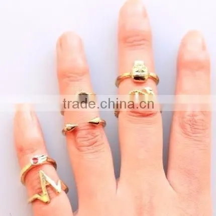 Fashion new 2016 rings jewelry cute gold plated alloy Knuckle ring