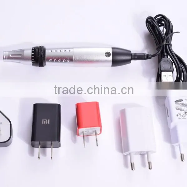 2016 Professional Auto Vibration Electric Skin Rejuventation Derma pen With Needle Cartridges