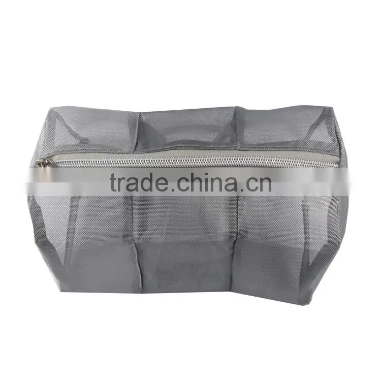 high quality compartment mesh bag cosmetic bag, beauty bag with zipper