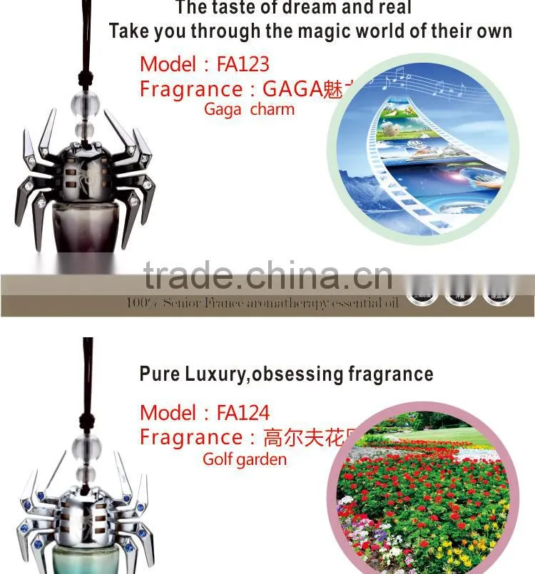 8ml Spider shape hanging car air freshener with good quality