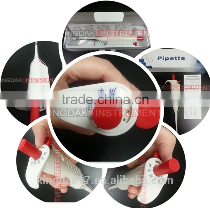 100-500ul Single Channel Coloured Adjustable Pipette-Five Fixed Volume