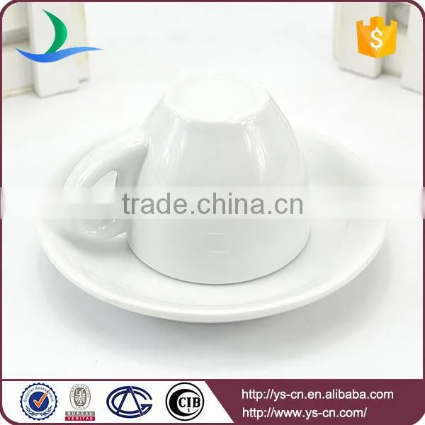 Porcelain white Ceramic Cup With Saucer stands