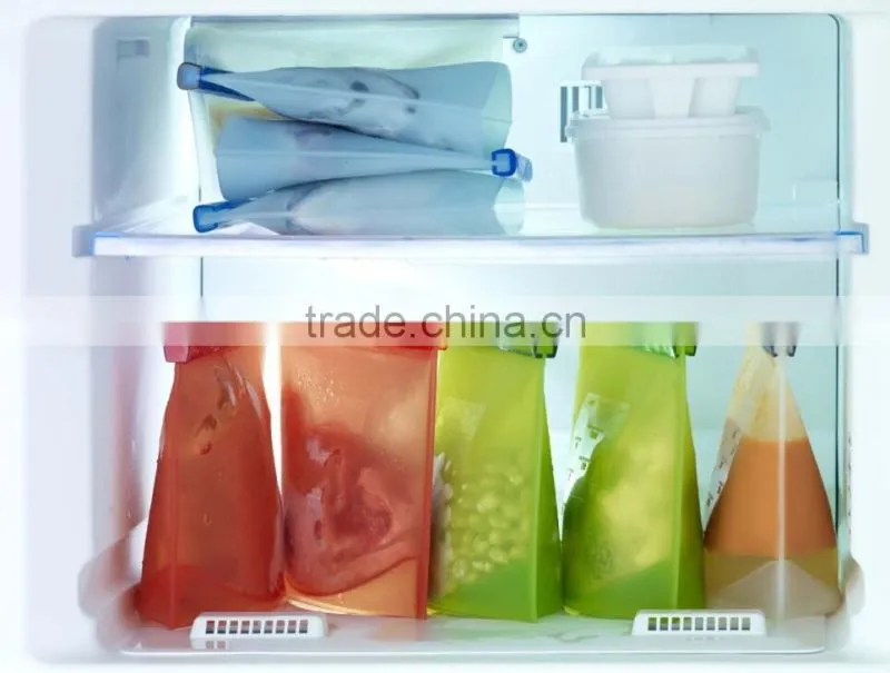 Silicone Kitchen Food Storage Bag Seal Reusable frozen food bags