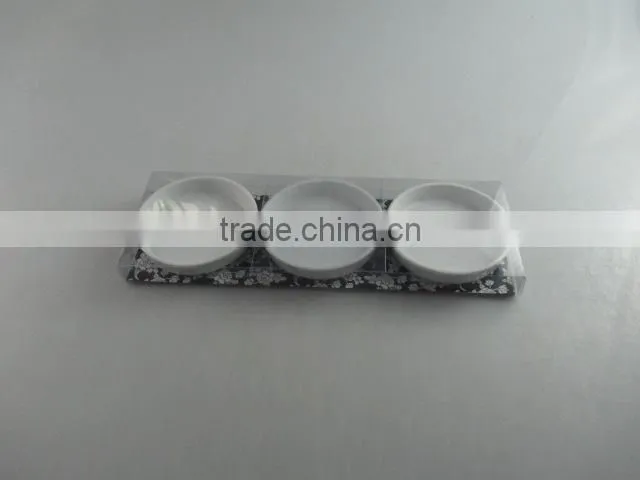 round porcelain tea bag holder dish set with film color box packing