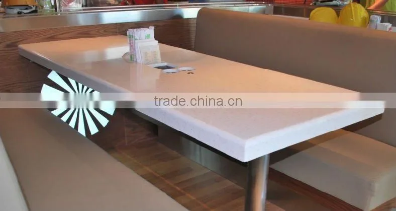 Lighted stylish design solid surface made bar countercoffee kiosk